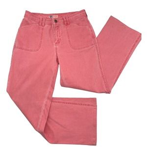 Vintage 90s Faded Glory Washed Pink Mid Rise Wide Leg Corduroy Pants Size 8